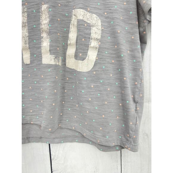 American Eagle AEO MEDIUM Gray Burnout Polka Dot Run Wild Crop Top Tee - Picture 5 of 8